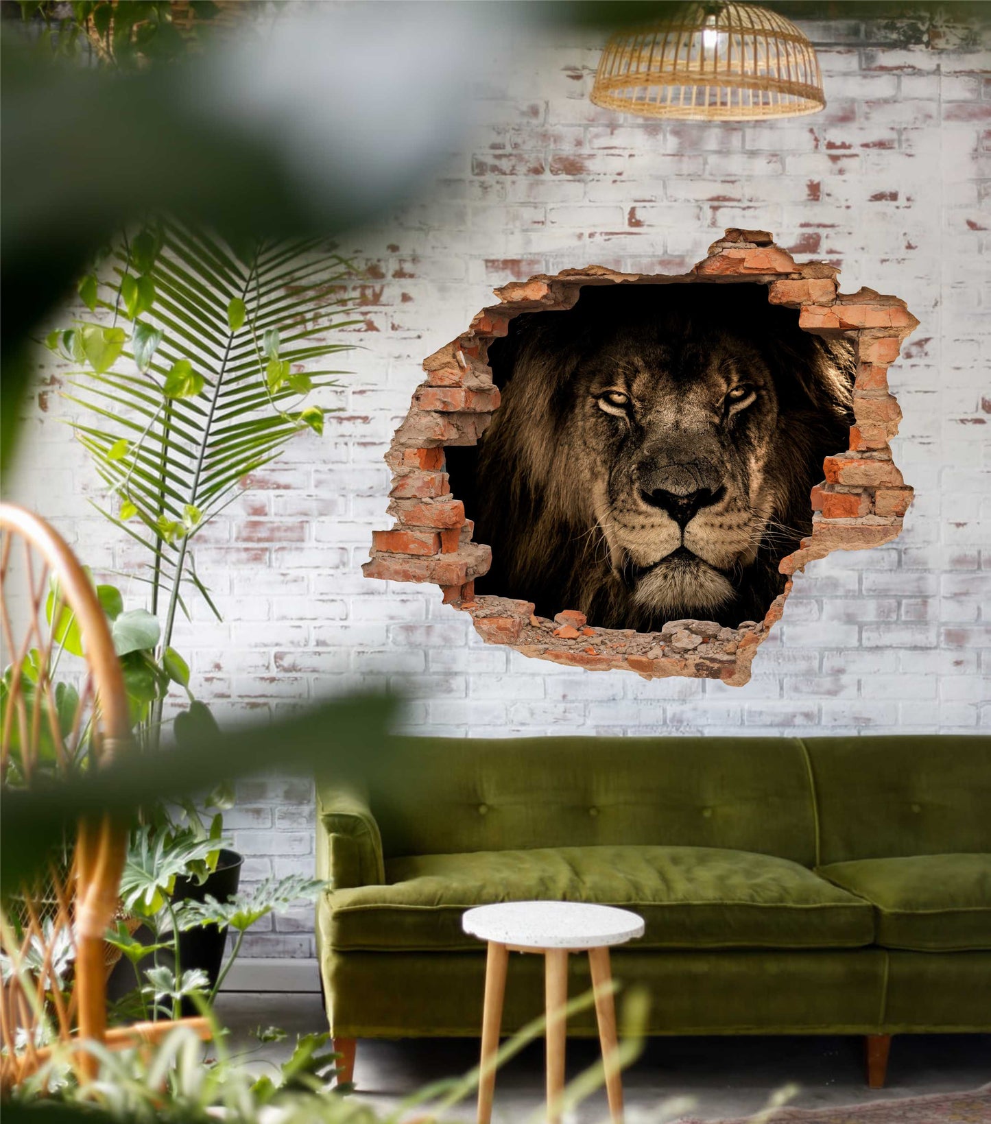Wandtattoo Mauerloch Löwe WallArtML052
