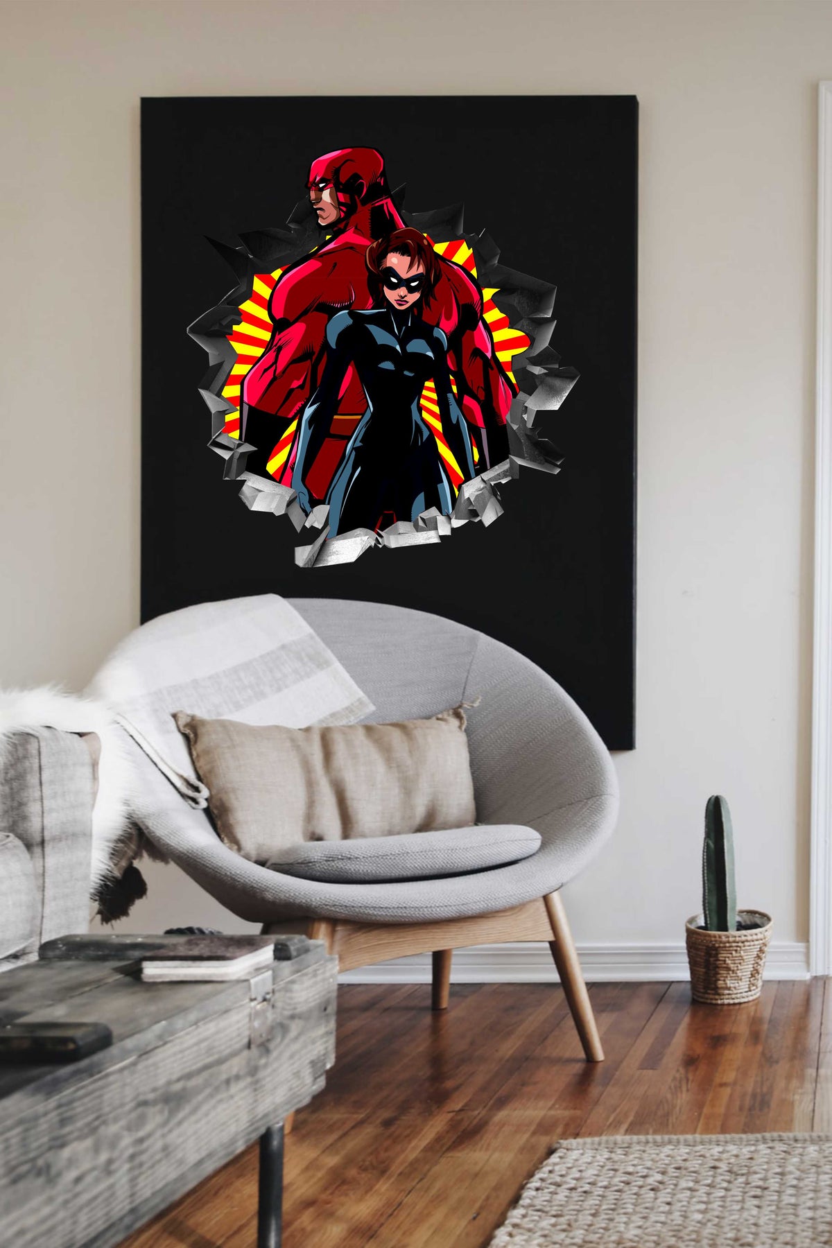 Wandtattoo Mauerloch Supermann WallArtML196