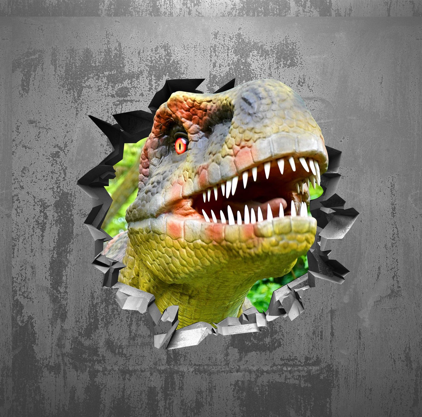 Wandtattoo Mauerloch Dinosaurier WallArtML123