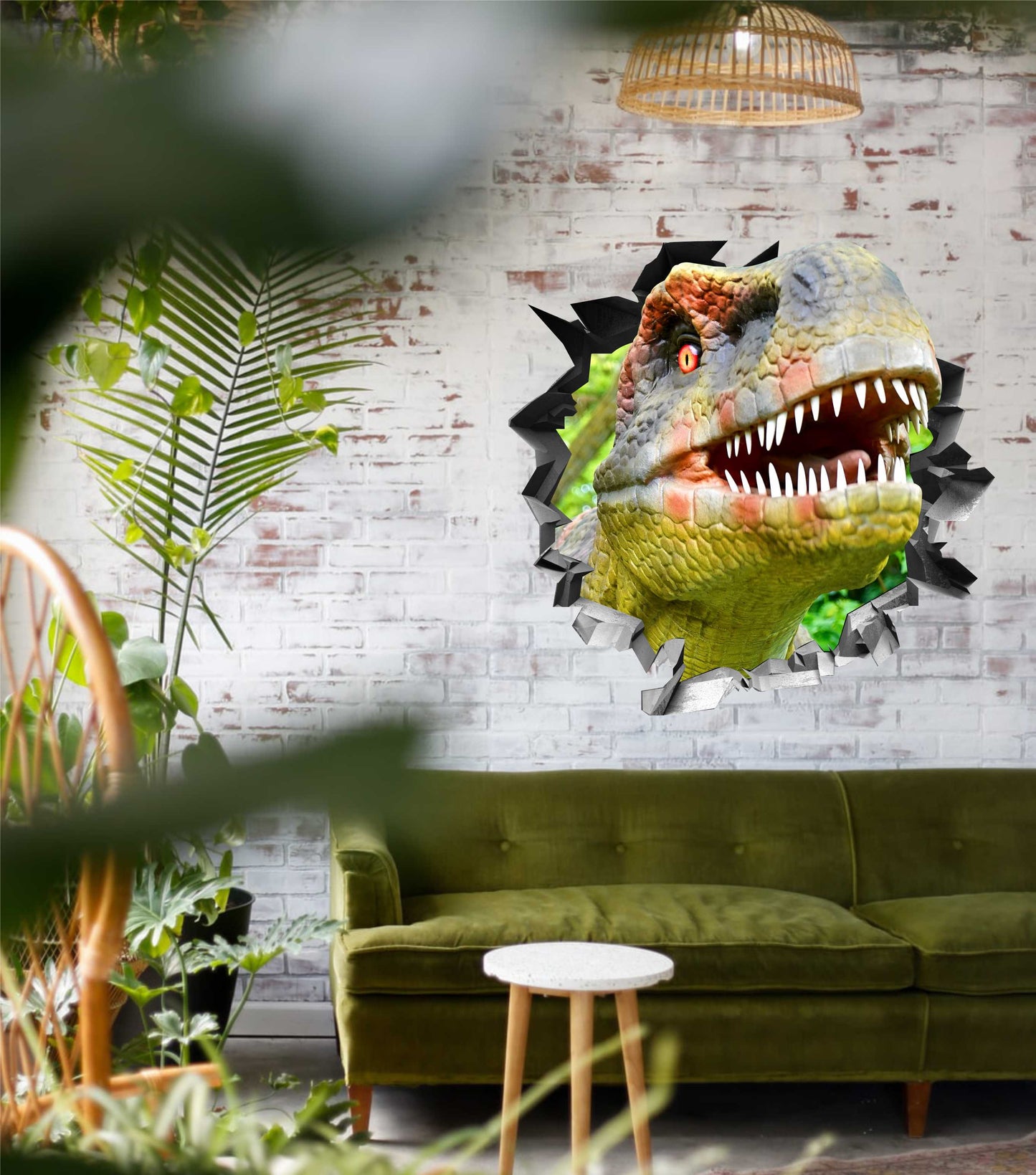 Wandtattoo Mauerloch Dinosaurier WallArtML123
