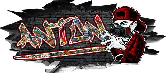 Wandtattoo Graffiti Anton