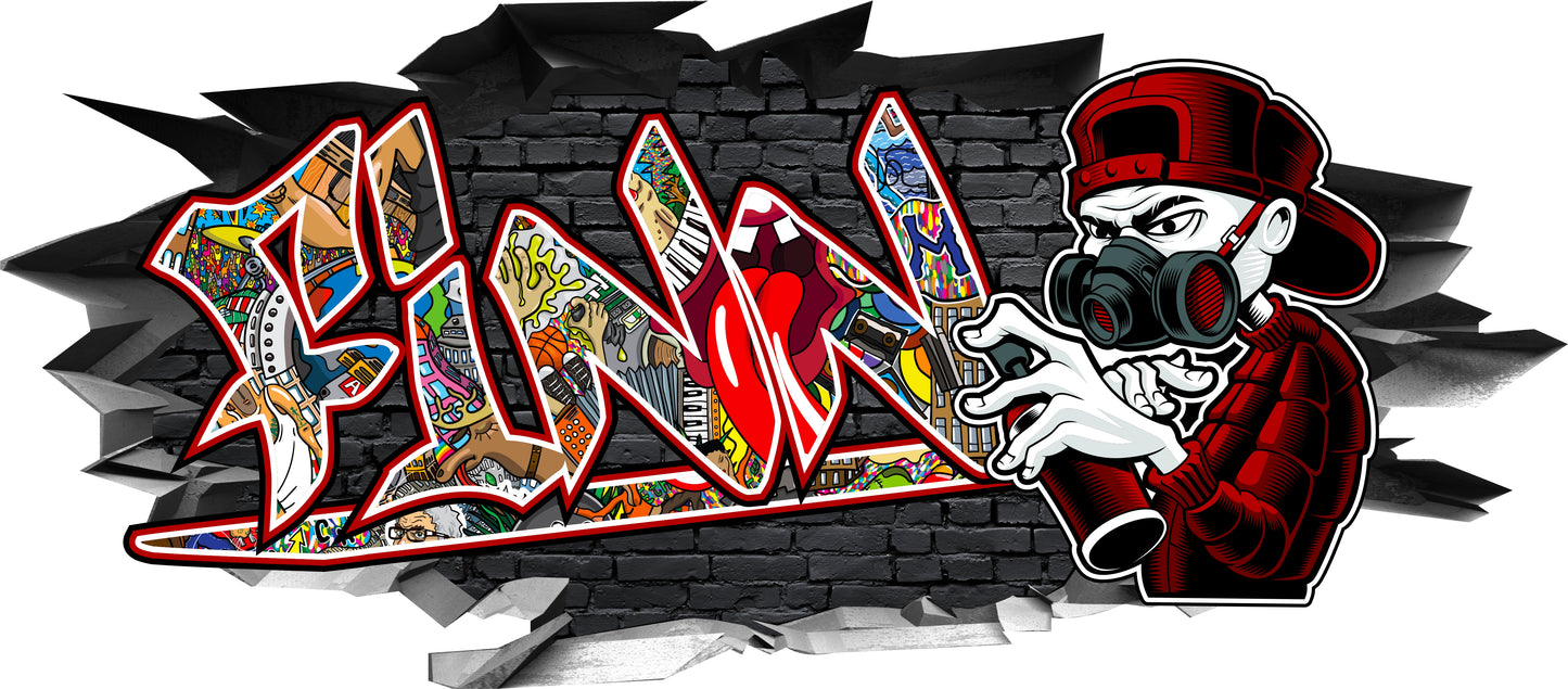 Wandtattoo Graffiti Finn