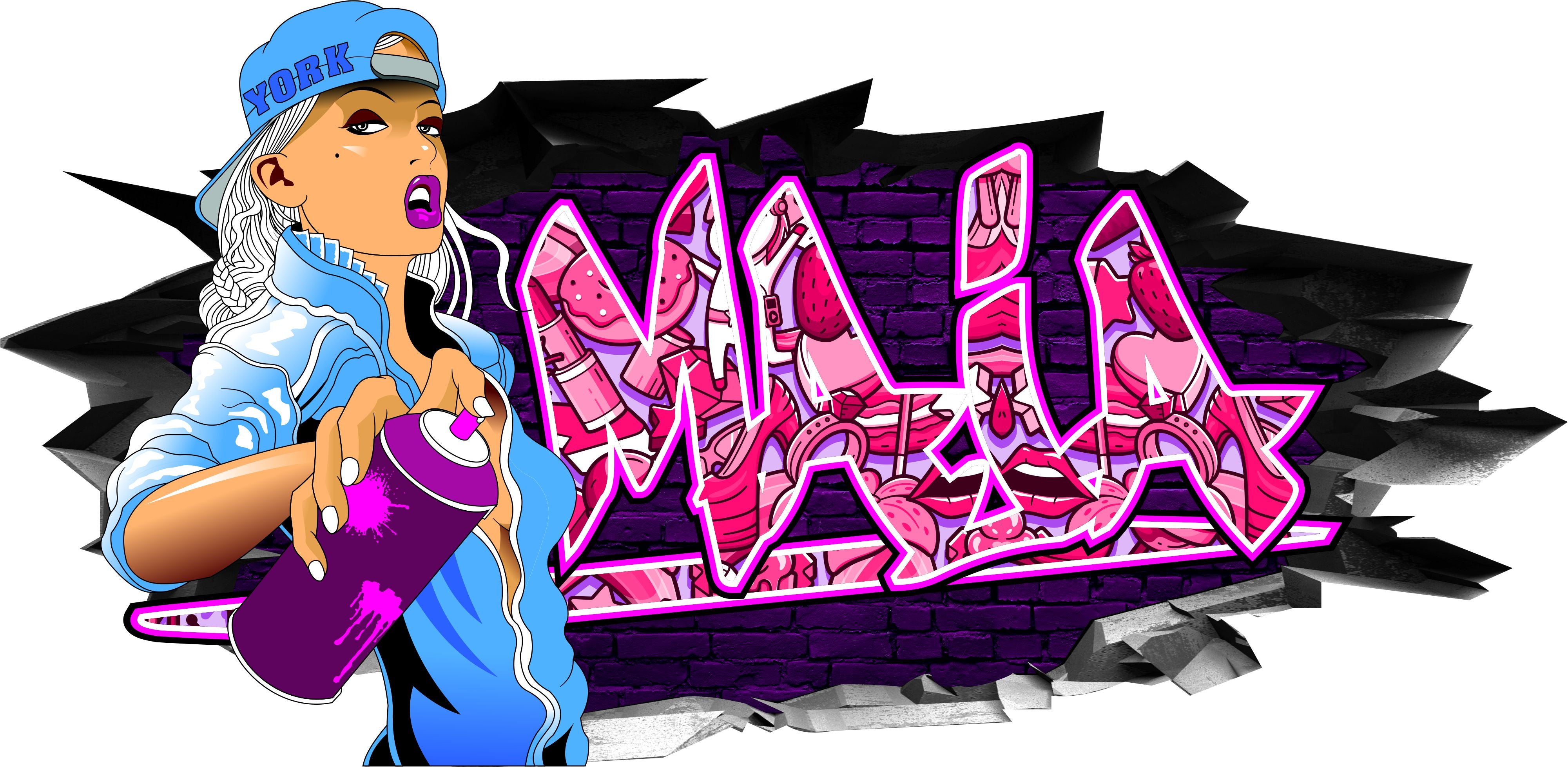 Maja Label Wandtattoo Graffiti Maja – BLACK-LABEL-GRAFX