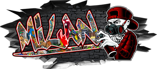 Wandtattoo Graffiti Milan