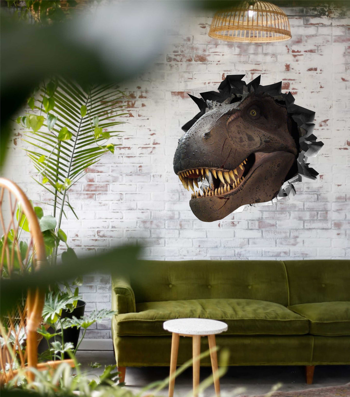 Wandtattoo  Mauerloch Dinosaurier WallArtML111