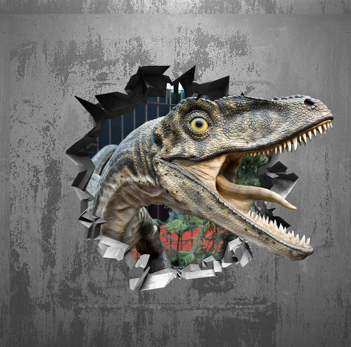 Wandtattoo  Mauerloch Dinosaurier WallArtML117