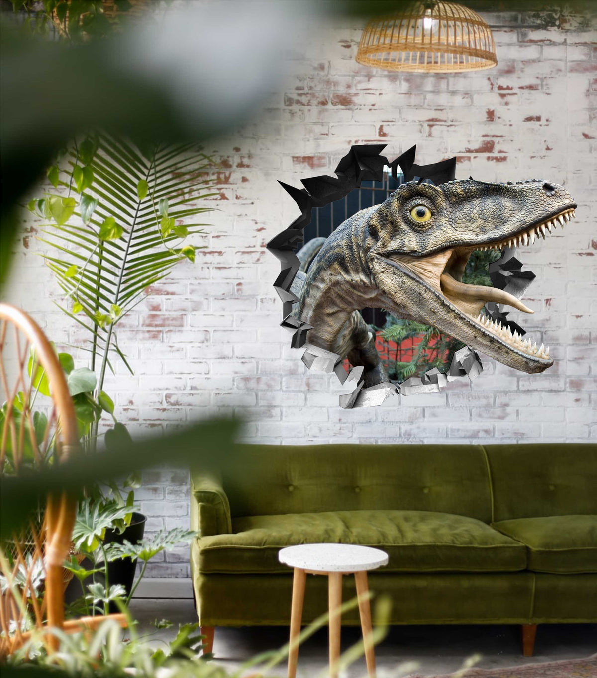 Wandtattoo  Mauerloch Dinosaurier WallArtML117