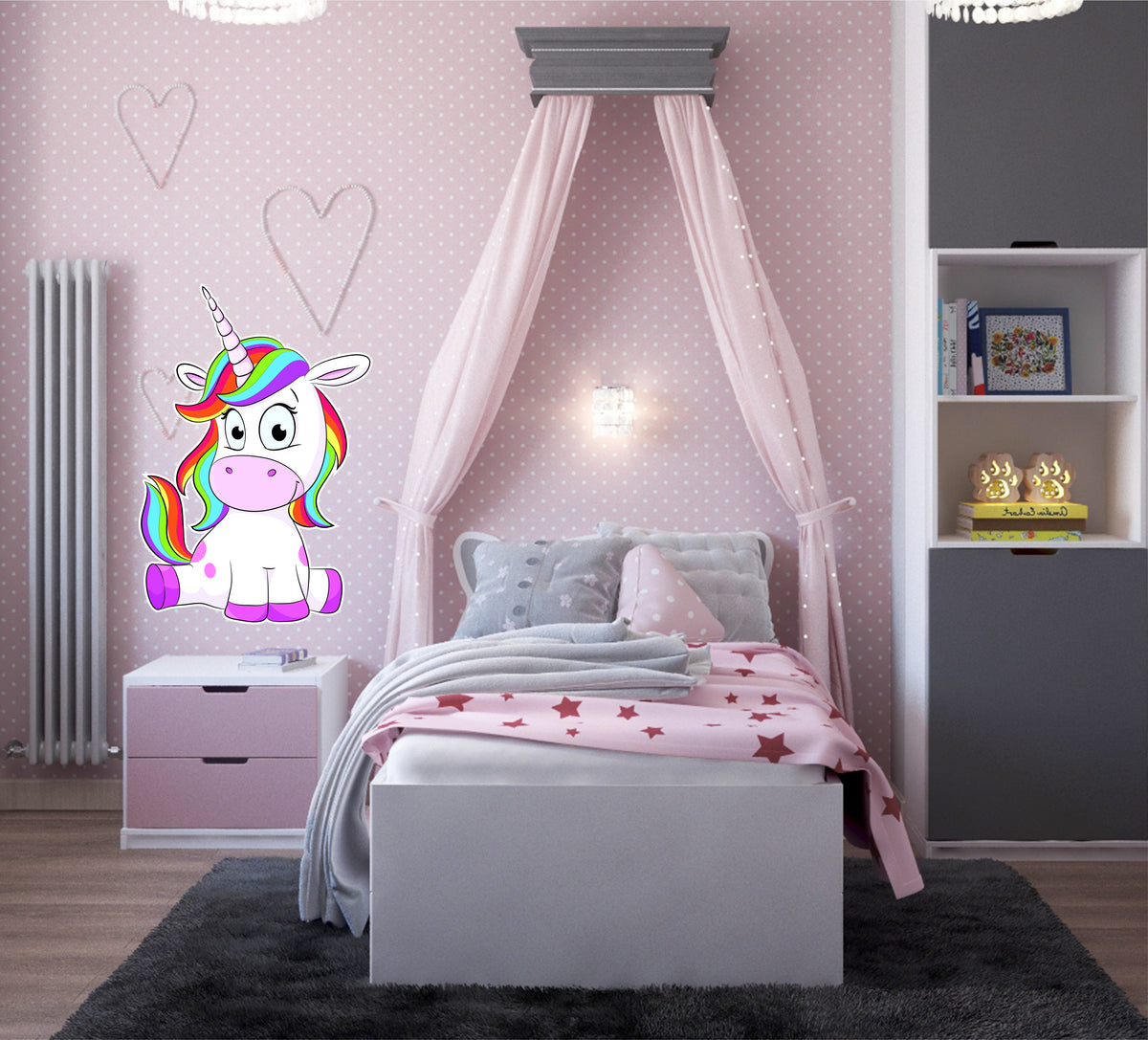Wandtattoo Comic Einhorn Kinderzimmer WallArtML180