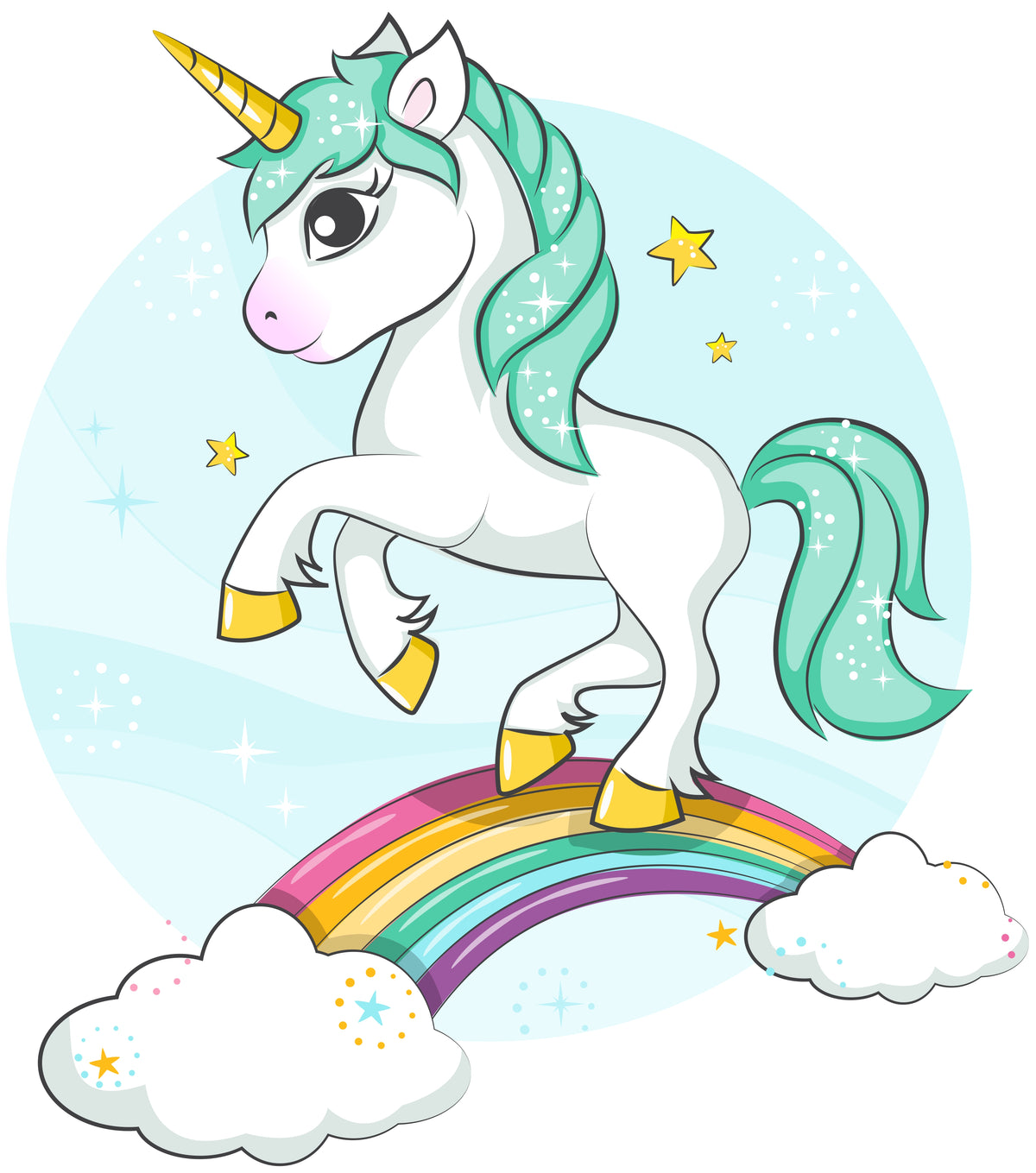 Wandtattoo Comic Einhorn Kinderzimmer WallArtML181