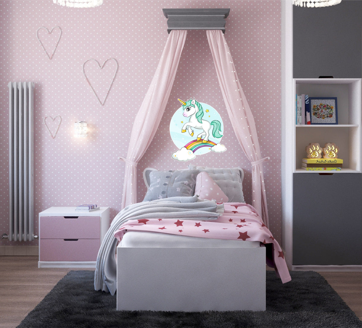 Wandtattoo Comic Einhorn Kinderzimmer WallArtML181