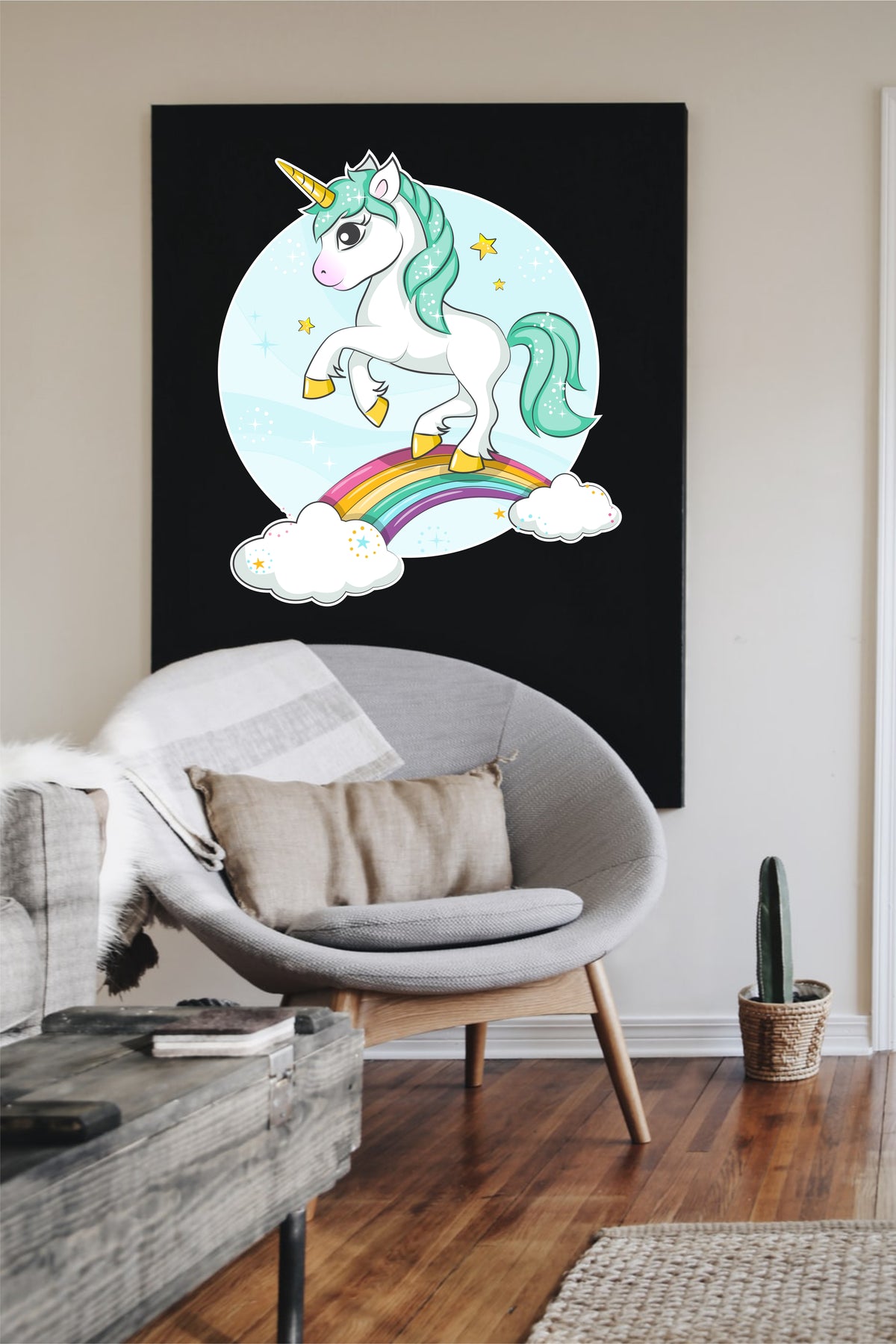 Wandtattoo Comic Einhorn Kinderzimmer WallArtML181