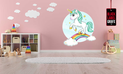 Wandtattoo Comic Einhorn Kinderzimmer WallArtML181