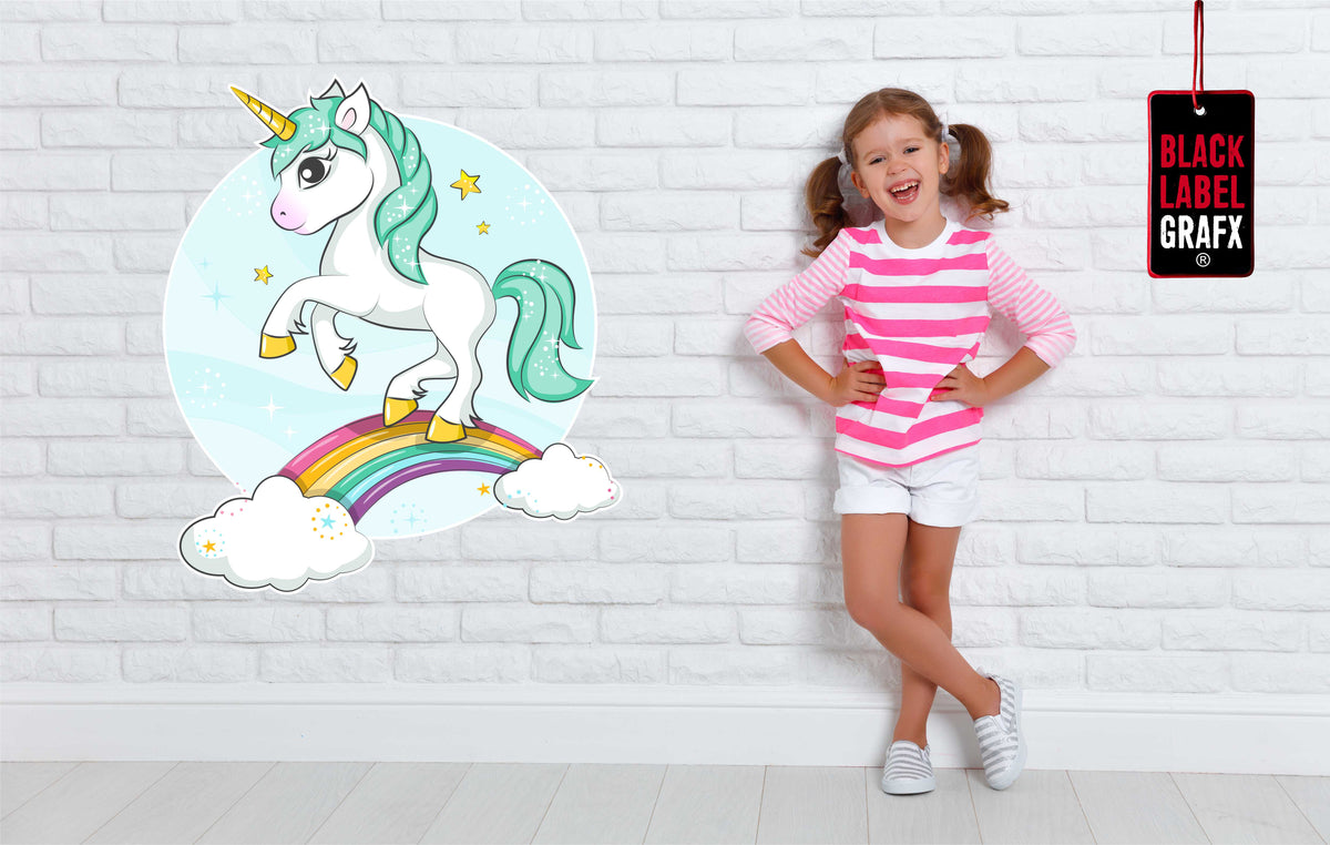 Wandtattoo Comic Einhorn Kinderzimmer WallArtML181