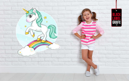 Wandtattoo Comic Einhorn Kinderzimmer WallArtML181