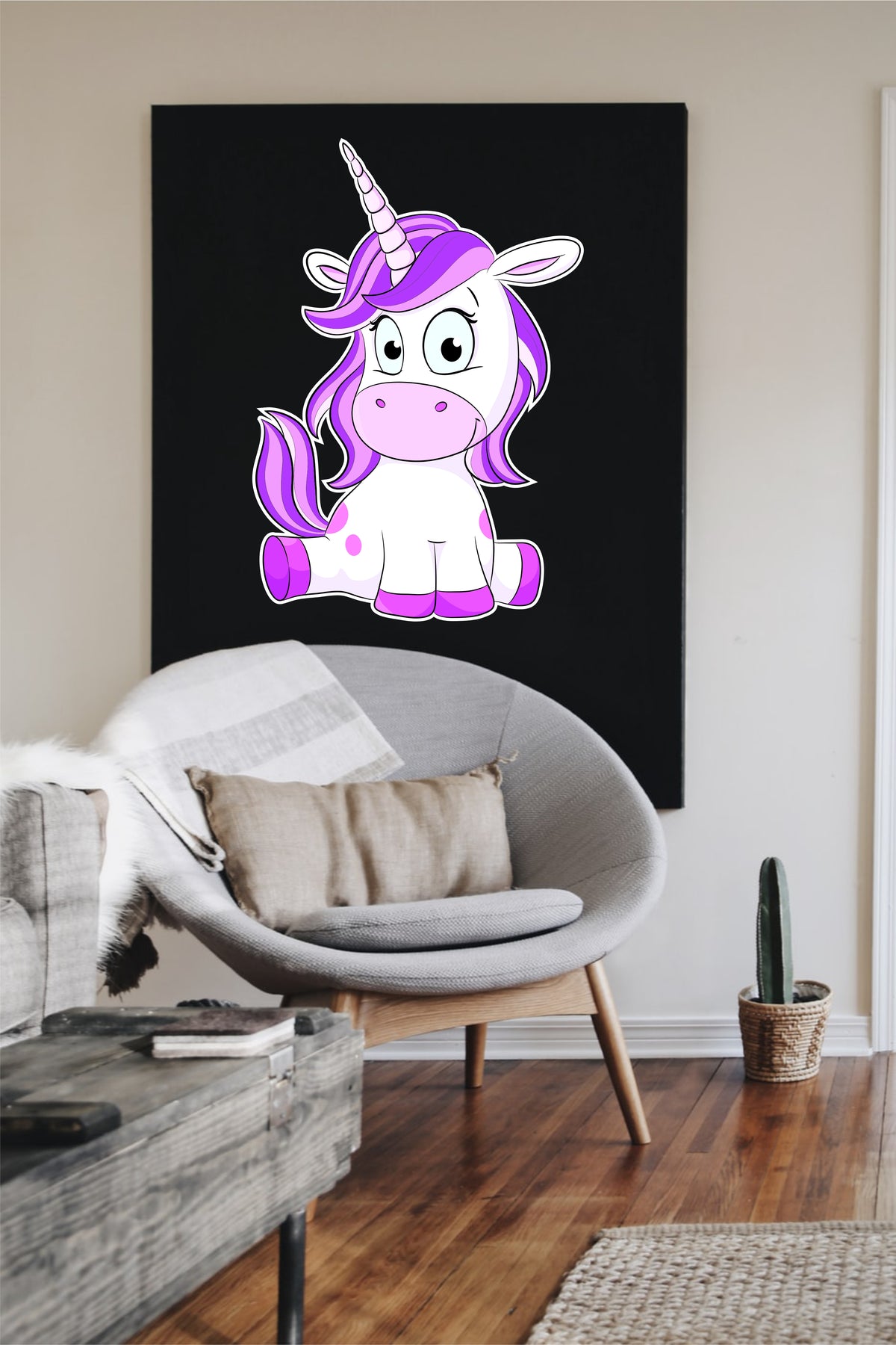 Wandtattoo Comic Einhorn Kinderzimmer WallArtML184