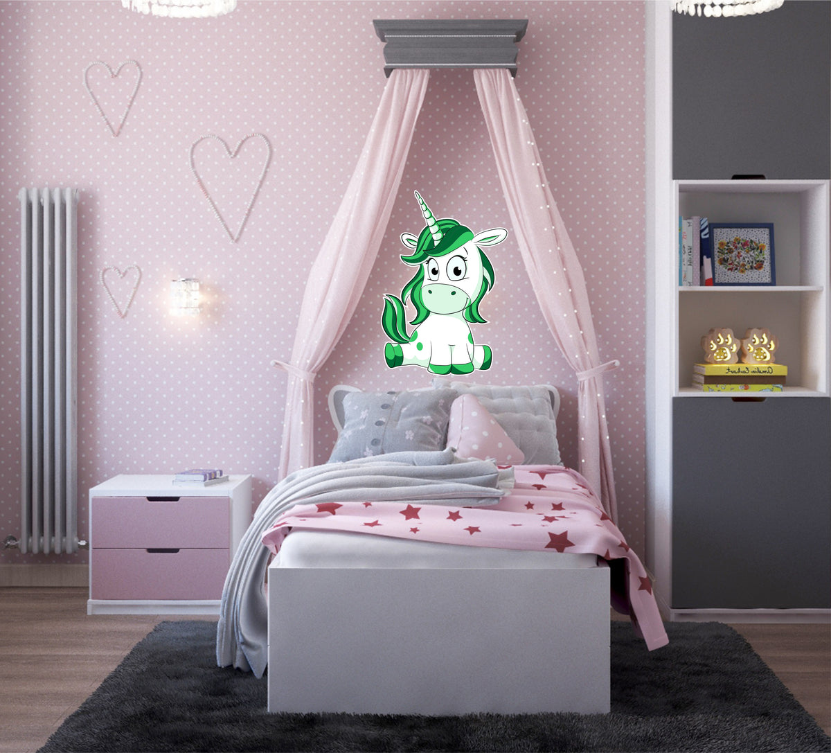 Wandtattoo Comic Einhorn Kinderzimmer WallArtML185