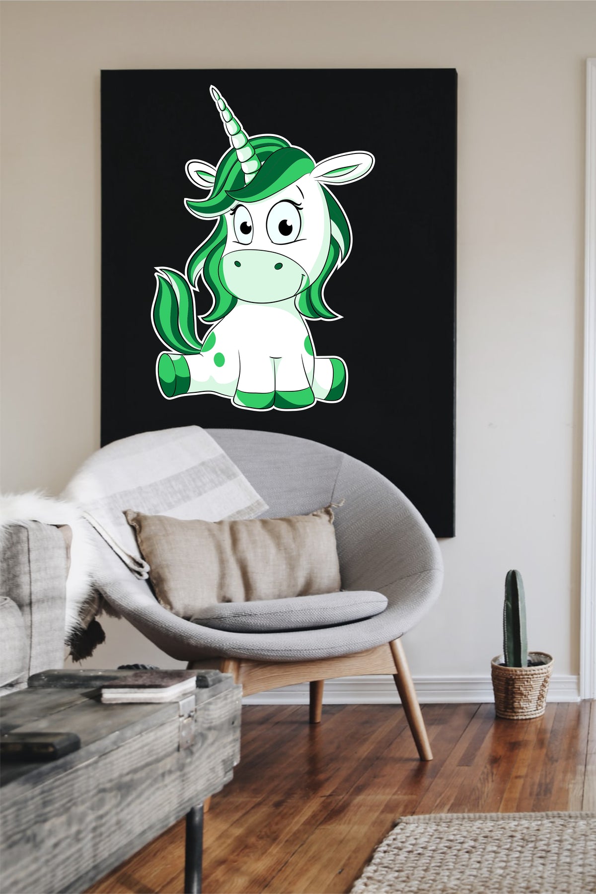Wandtattoo Comic Einhorn Kinderzimmer WallArtML185