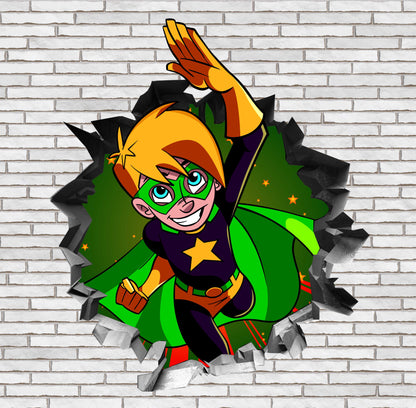 Wandtattoo Mauerloch Comic Supermann WallArtML198