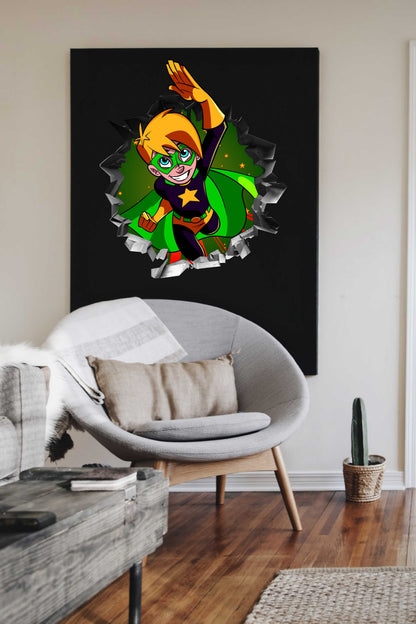 Wandtattoo Mauerloch Comic Supermann WallArtML198