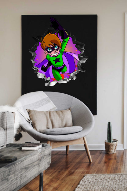 Wandtattoo Mauerloch Comic Supermann WallArtML199