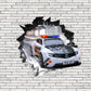 Wandtattoo  Mauerloch Polizeiauto WallArtML209