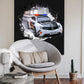 Wandtattoo  Mauerloch Polizeiauto WallArtML209