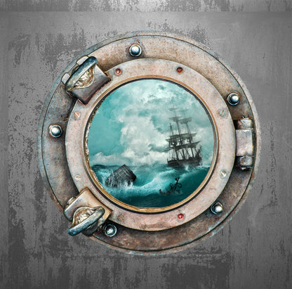 Wandtattoo Bullauge Schiff WallArtML257