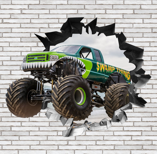 Wandtattoo Mauerloch Monstertrack WallArtML277