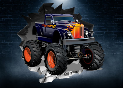 Wandtattoo Mauerloch Monstertrack WallArtML287