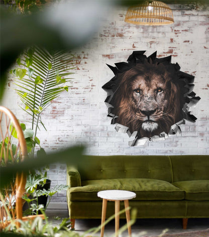 Wandtattoo Mauerloch Löwe WallArtML051