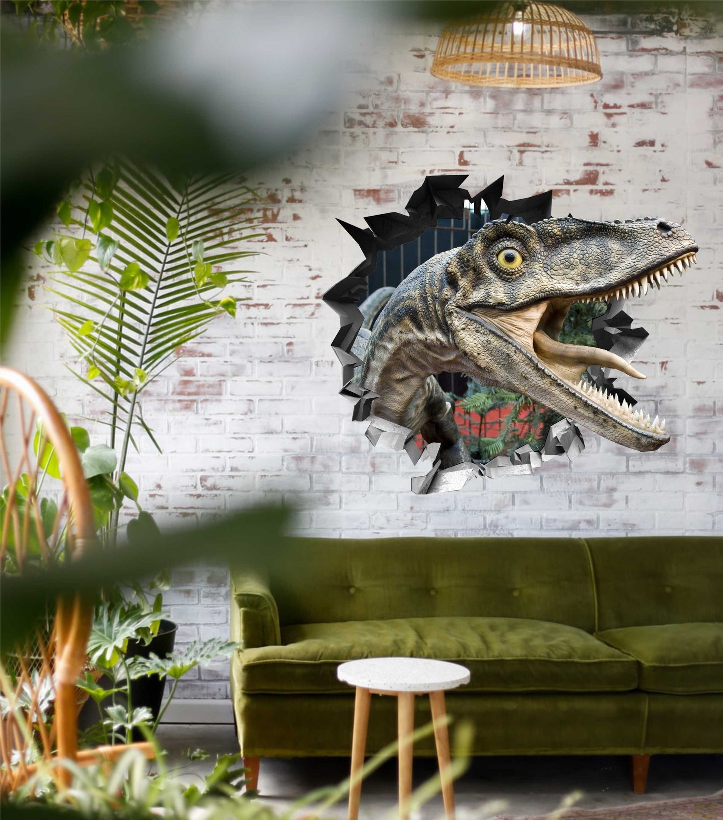 Wandtattoo Mauerloch Dinosaurier WallArtML117