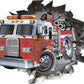 Wandtattoo Mauerloch Feuerwehr WallArtML216