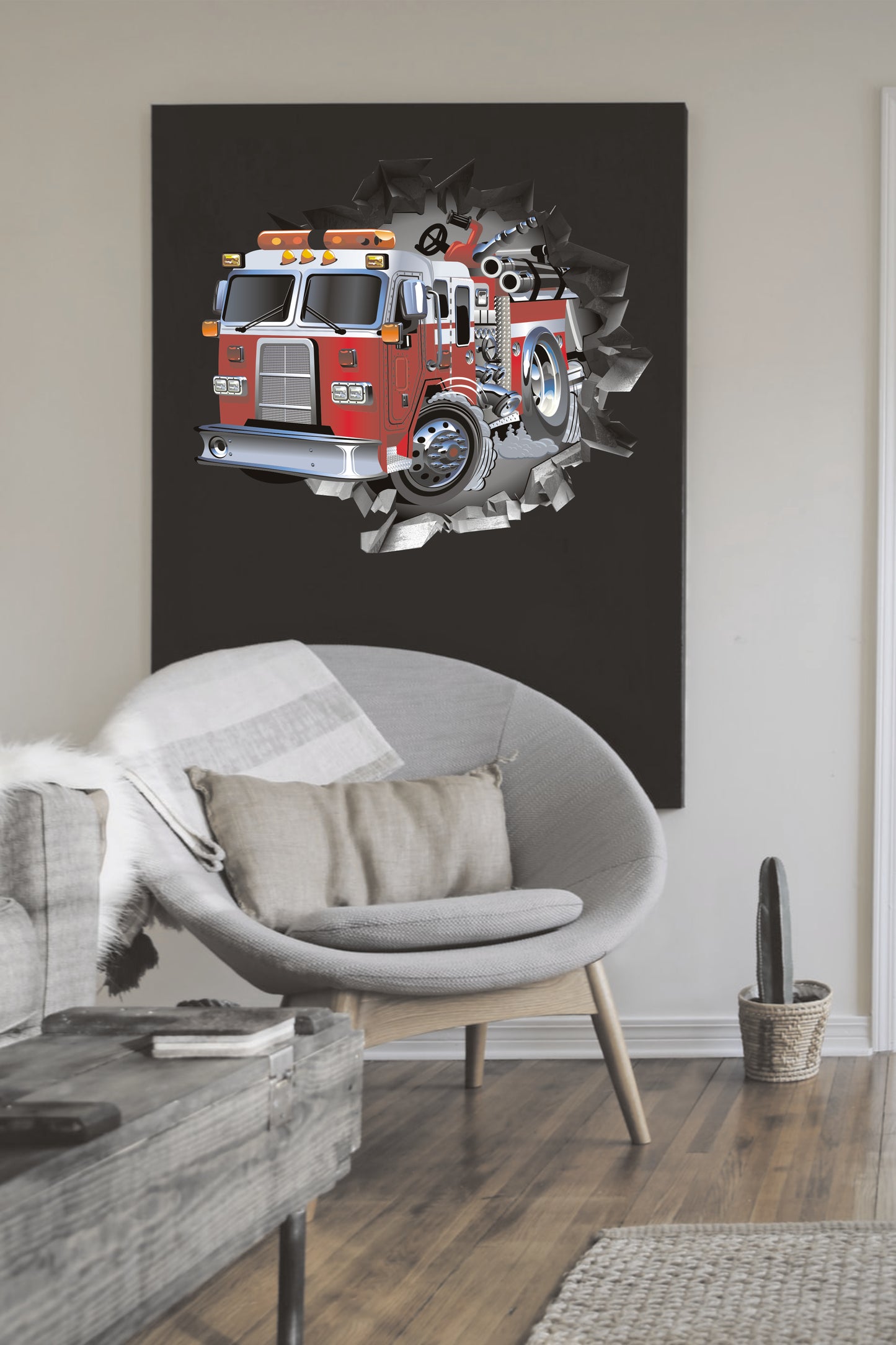 Wandtattoo Mauerloch Feuerwehr WallArtML216