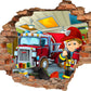 Wandtattoo Mauerloch Feuerwehr WallArtML219