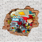 Wandtattoo Mauerloch Feuerwehr WallArtML219