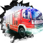 Wandtattoo Mauerloch Feuerwehr WallArtML223