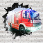 Wandtattoo Mauerloch Feuerwehr WallArtML223
