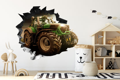 Wandtattoo Mauerloch Traktor WallArtML270